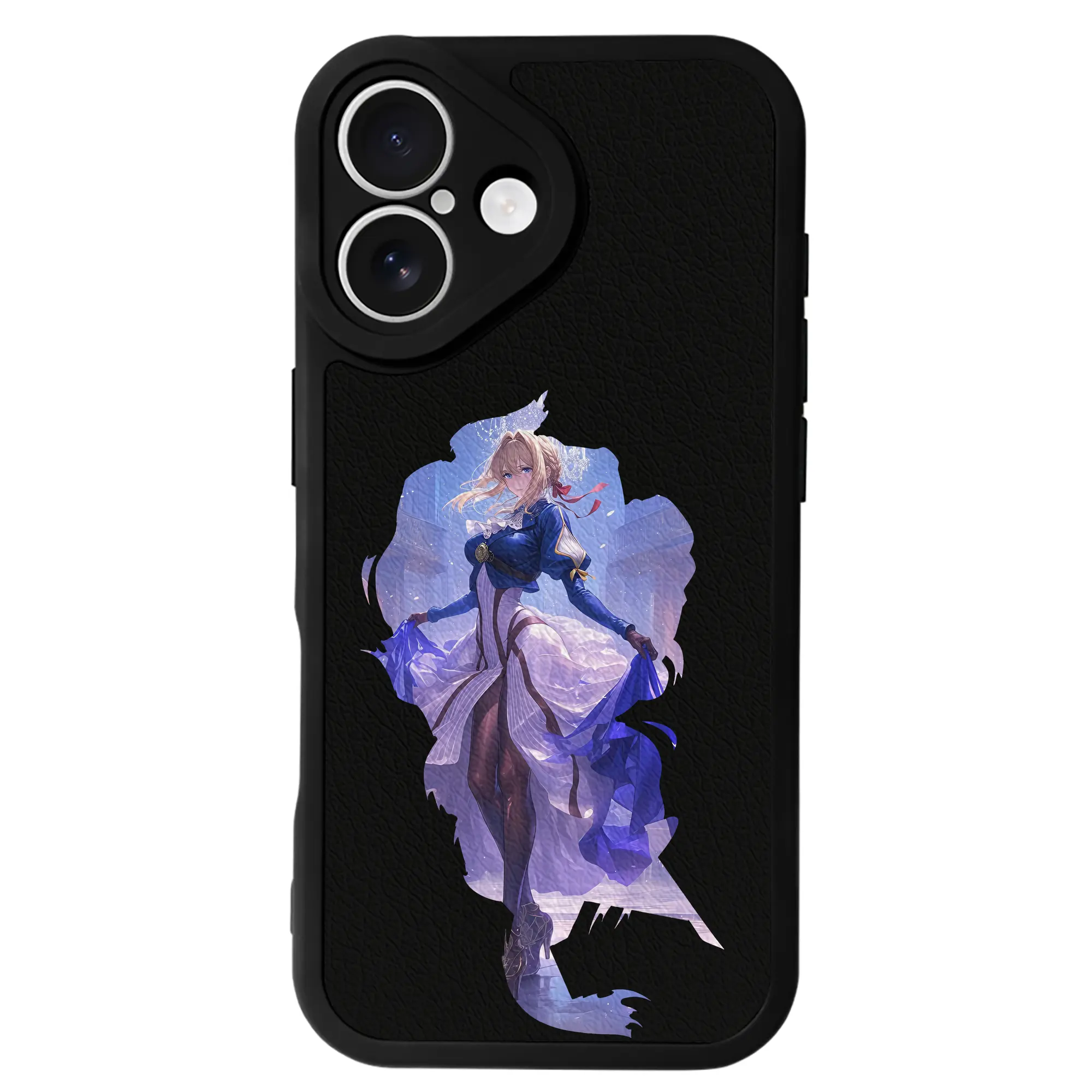 ヴァイオレット・エヴァーガーデン グッズ,ヴァイオレット・エヴァーガーデン - IPhone 16シリーズ対応 ・ シリコンスマホケース ・ レザー調 ・ 高精度フィット ・ 耐衝撃 ・ ワイヤレス充電対応 ・ 精密カット